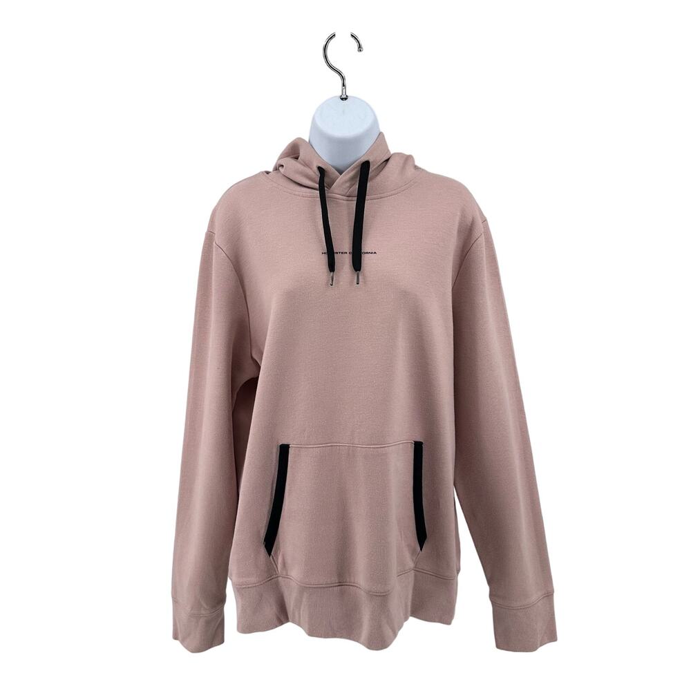 Hollister Pink Hoodie Sweatshirt WMNS L Long Sleeve Kangaroo Pockets Ribbed Hem